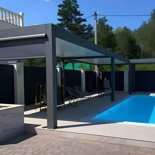 Пергола Bioclimatic B500-20П + Вертикальная система Zip 130, объект реализован партнером ''Территория комфорта'', г. Тольятти